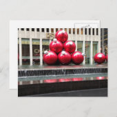 ニューヨーク市レッドクリスマスボールの休日NYC シーズンポストカード (正面/裏面)