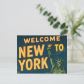 ニューヨーク市レトロ自由ヴィンテージの女神 ポストカード (スタンド正面)