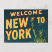 ニューヨーク市レトロ自由ヴィンテージの女神 ポストカード (正面)