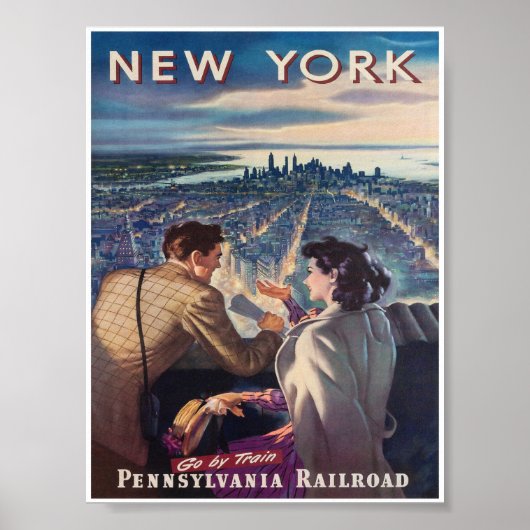 ニューヨーク市ロマンスヴィンテージ旅行ポスター ポスター (正面)
