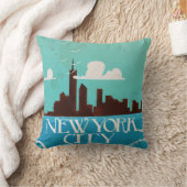 ニューヨーク市ヴィンテージ旅行ポスター クッション (ブランケット)
