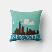 ニューヨーク市ヴィンテージ旅行ポスター クッション (裏面)