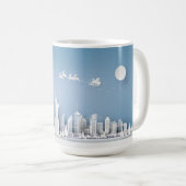 ニューヨーク市上空のサンタクロース クリスマスマグ コーヒーマグカップ (正面右)