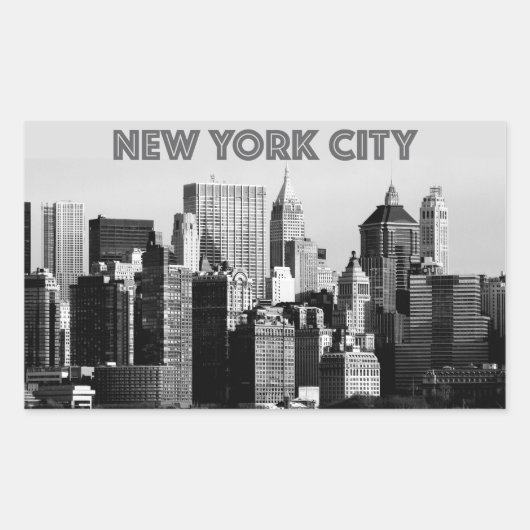 ニューヨーク市下マンハッタンPro写真 長方形シール (正面)