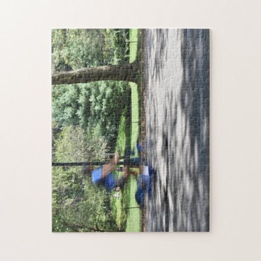 ニューヨーク市中央公園サイクリスト写真ニューヨーク ジグソーパズル (縦)