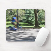 ニューヨーク市中央公園サイクリスト写真ニューヨーク マウスパッド (マウス)