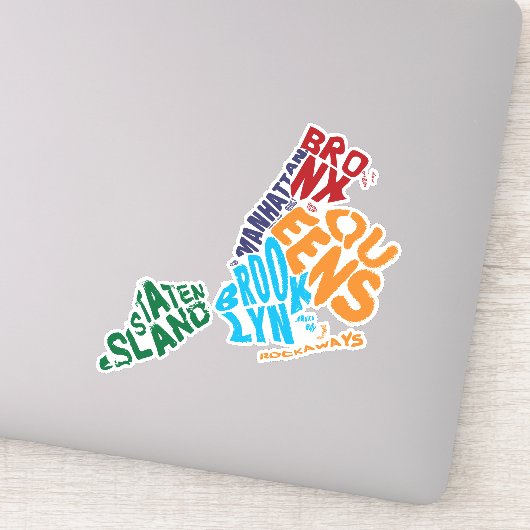 ニューヨーク市五区ワードアートマップ シール (詳細)