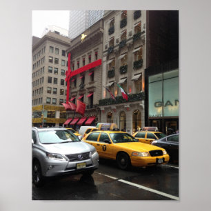 ニューヨーク市五番街タクシー写真NYC ポスター