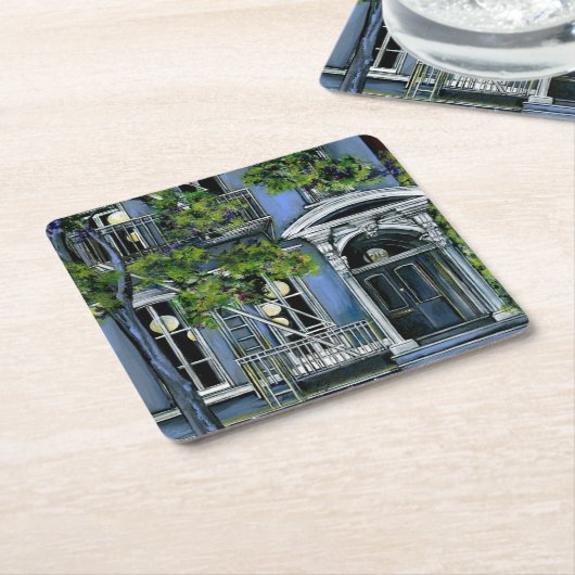 ニューヨーク市内からのルミニス・シェア スクエアペーパーコースター (アングル)