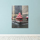 ニューヨーク市写真クリスマスウィンターNYC キャンバスプリント (インサイチュ (ウッドフロア))
