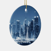ニューヨーク市冬スカイラインクリスマスアペディション セラミックオーナメント (右)