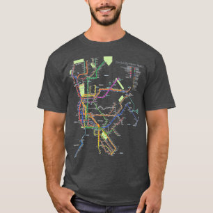 ニューヨーク市地下鉄地図Art IハートNY Tシャツ