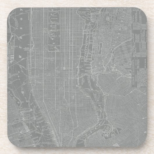 ニューヨーク市地図のスケッチ コースター (正面)