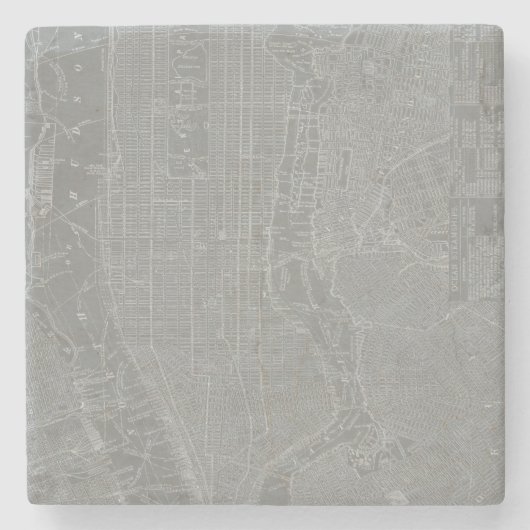 ニューヨーク市地図のスケッチ ストーンコースター (正面)