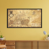 ニューヨーク市地図の計画（1755年） キャンバスプリント (インサイチュ (リビング))