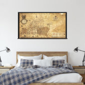 ニューヨーク市地図の計画（1755年） キャンバスプリント (インサイチュ (寝室))