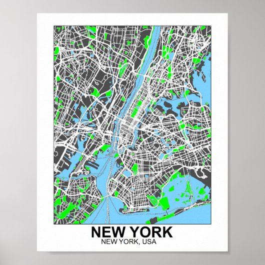 ニューヨーク市地図ポスター ポスター (正面)