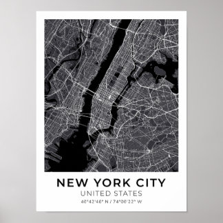 ニューヨーク市地図ポスター ポスター