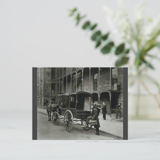 ニューヨーク市救急車ベルビュー病院1895 ポストカード (スタンド正面)