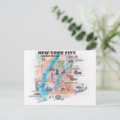 ニューヨーク市旅行地図（ストリートマップ付き） ポストカード (スタンド正面)