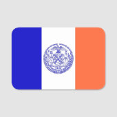 ニューヨーク市旗を持つ愛国的な名前タグ 名札 (正面)