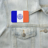 ニューヨーク市旗を持つ愛国的な名前タグ 名札 (インサイチュ)