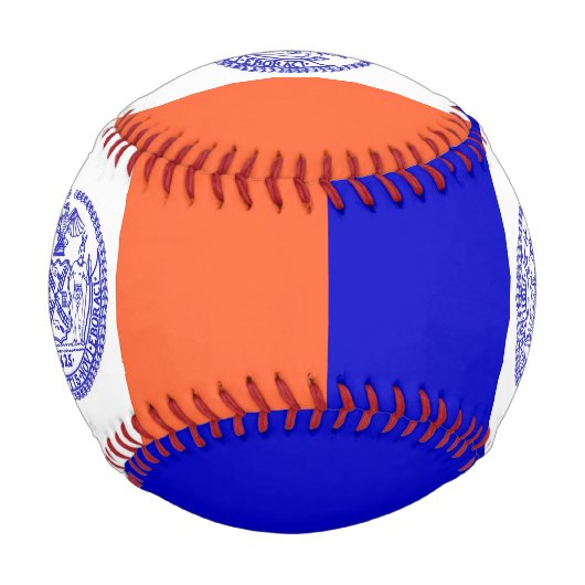 ニューヨーク市旗を持つ愛国的野球 野球ボール (正面)