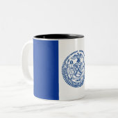 ニューヨーク市旗 ツートーンマグカップ (正面左)