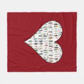 ニューヨーク市民赤いハートの人々 フリースブランケット (正面(横))