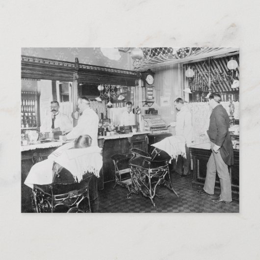 ニューヨーク市理容店、1895年 ポストカード (正面)