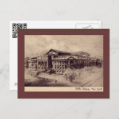 ニューヨーク市立図書館ヴィンテージ ポストカード (正面/裏面)