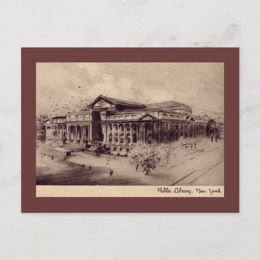 ニューヨーク市立図書館ヴィンテージ ポストカード (正面)