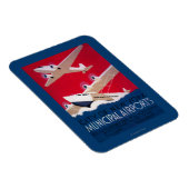 ニューヨーク市立空港ヴィンテージポスター マグネット (右側)