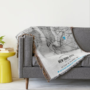 ニューヨーク市結婚の記念日の位置マーカー スローブランケット