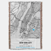 ニューヨーク市結婚の記念日の位置マーカー スローブランケット (正面縦)