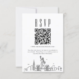 ニューヨーク市結婚のQRコードRSVP 招待状