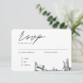 ニューヨーク市結婚のRSVP伝統的 Meal Option エンクロージャーカード (スタンド正面)