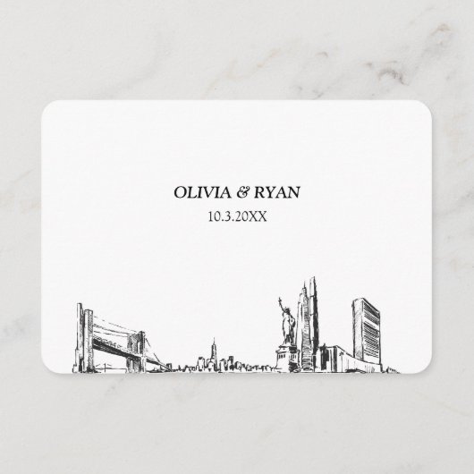 ニューヨーク市結婚のRSVP伝統的 Meal Option エンクロージャーカード (裏面)