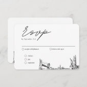 ニューヨーク市結婚のRSVP伝統的 Meal Option エンクロージャーカード (正面/裏面)