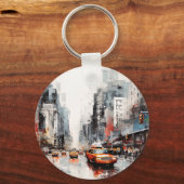 ニューヨーク市絵を描風景。 キーホルダー (裏面)