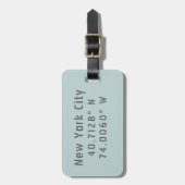 ニューヨーク市緯度経度パーソナライズされた ラゲッジタグ (正面縦)