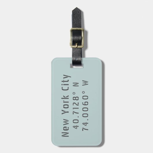ニューヨーク市緯度経度パーソナライズされた ラゲッジタグ (正面縦)