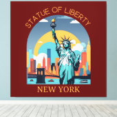 ニューヨーク市自由の女神 キャンバスプリント (インサイチュ (ウッドフロア))
