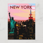 ニューヨーク市自由ヴィンテージはがき ポストカード (正面)
