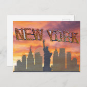 ニューヨーク市自由旅行の女神 ポストカード (正面/裏面)