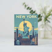 ニューヨーク市自由旅行ヴィンテージ ポストカード (スタンド正面)