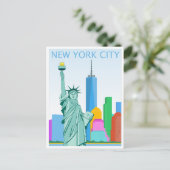 ニューヨーク市自由超高層ビル ポストカード (スタンド正面)