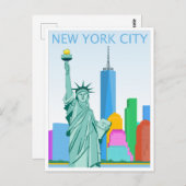 ニューヨーク市自由超高層ビル ポストカード (正面/裏面)