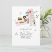 ニューヨーク市行き先結婚式リハーサルディナー 招待状 (スタンド正面)