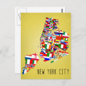 ニューヨーク市街フラッグスはがき ポストカード (正面/裏面)
